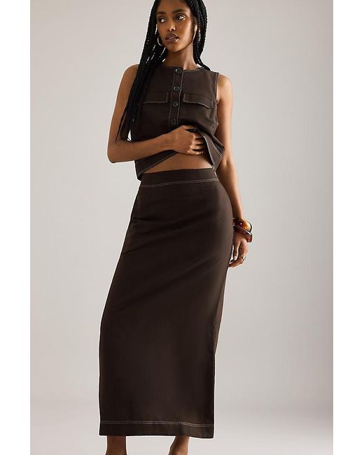 ALIGNE Blue Mia Linen Maxi Skirt