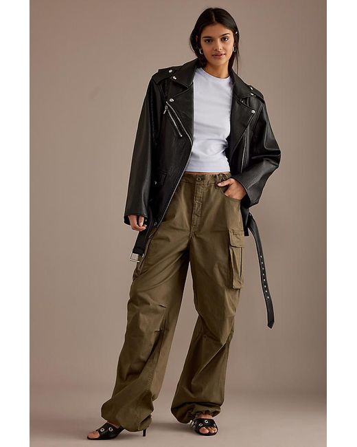 GOOD AMERICAN Brown Baggy Cargo Pants