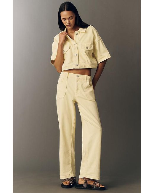 Pilcro Natural Regenerative Cotton Cropped Denim Jacket