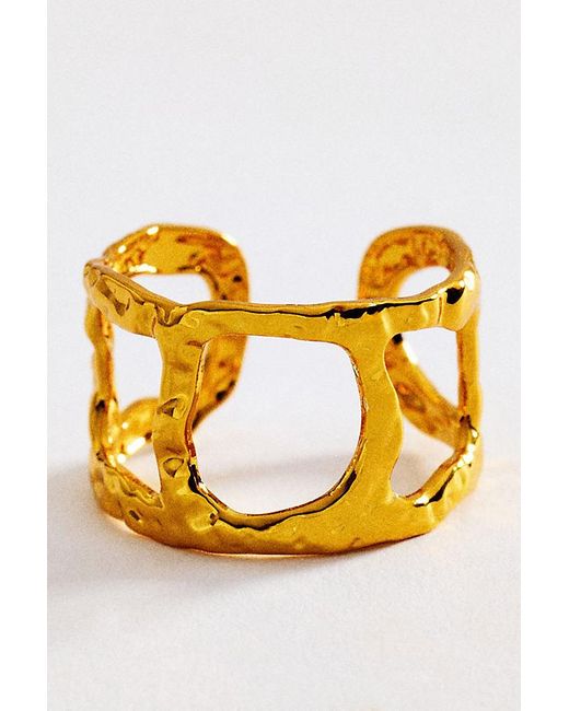 By Anthropologie Brown Textured Statement Ring