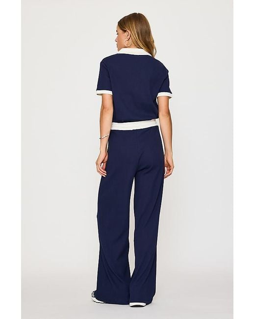 4th & Reckless Blue Azure Ribbed Jersey Trousers