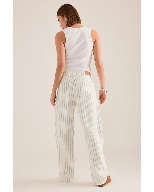 seventy + mochi Natural Nina Stripe Relaxed Jeans