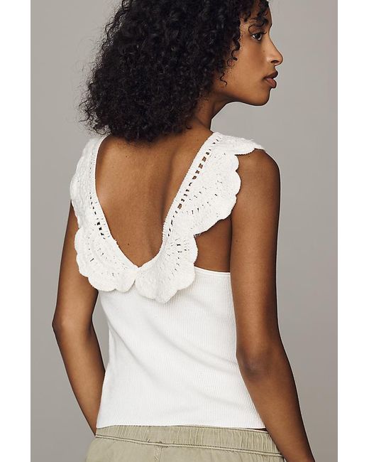 Pilcro White Knit Button-Front Vest