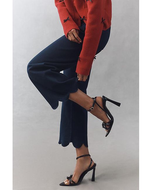 Maeve Blue The Colette Scallop Crop Wide-Leg Jeans By