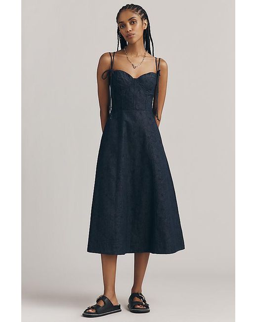En Saison Blue Darby Sweetheart Midi Dress