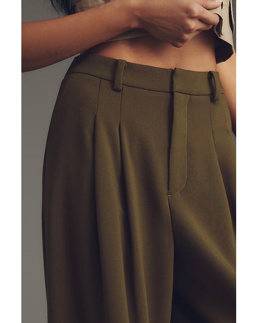 Maeve Gray The Avery Wide-Leg Pleated Trousers By