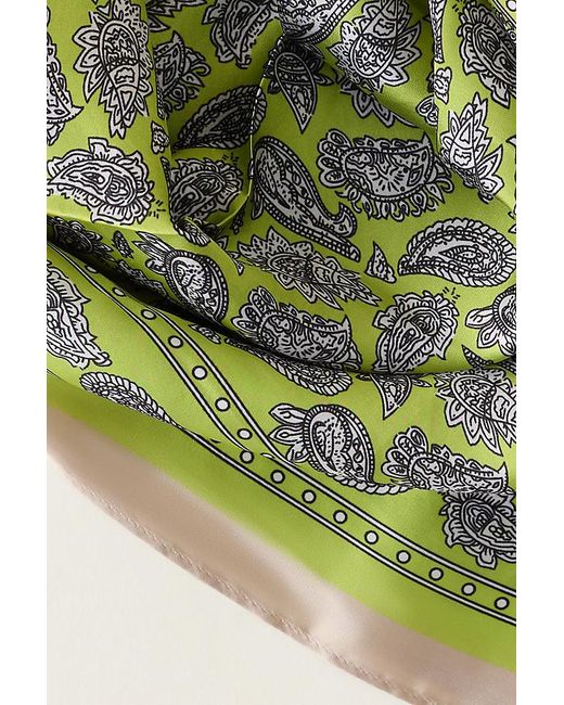 Anthropologie Green Paisley Print Headscarf
