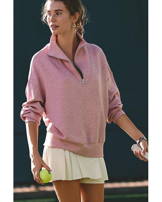 Varley Pink Hawley Half-Zip Sweatshirt