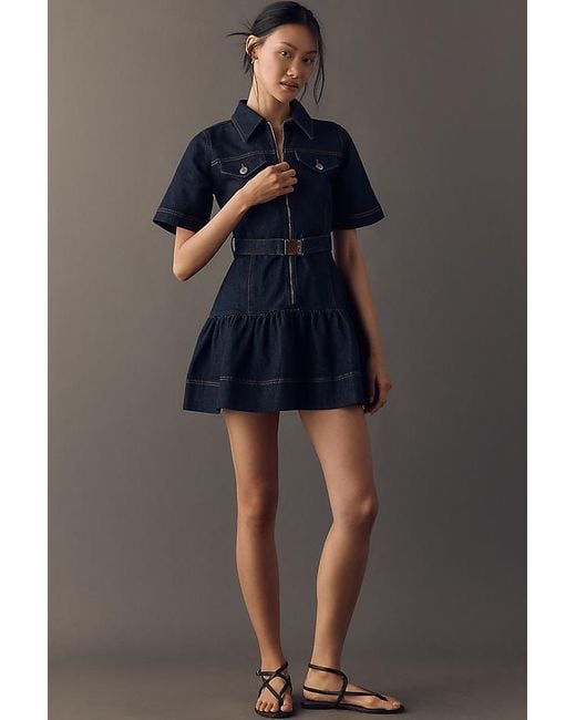 ALIGNE Blue Amanda Cotton Denim Mini Dress