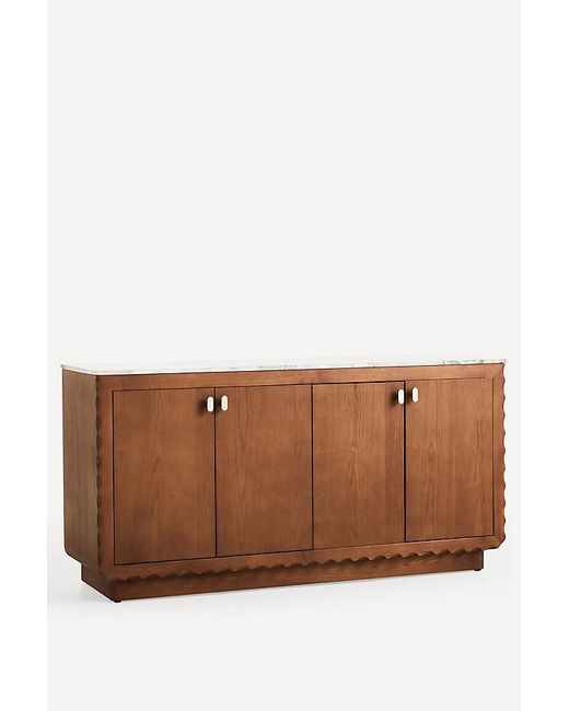 Anthropologie Green Brentley Rectangular Marble Top Sideboard