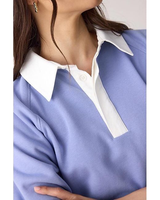 Sweaty Betty Blue Revive Rugby Sweatshirt