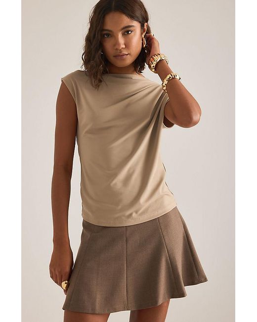 SELECTED Brown Molly Draped Top