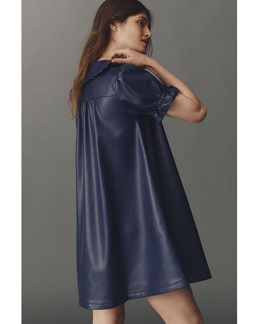 Pilcro Gray The Keira Faux-Leather Mini Dress By