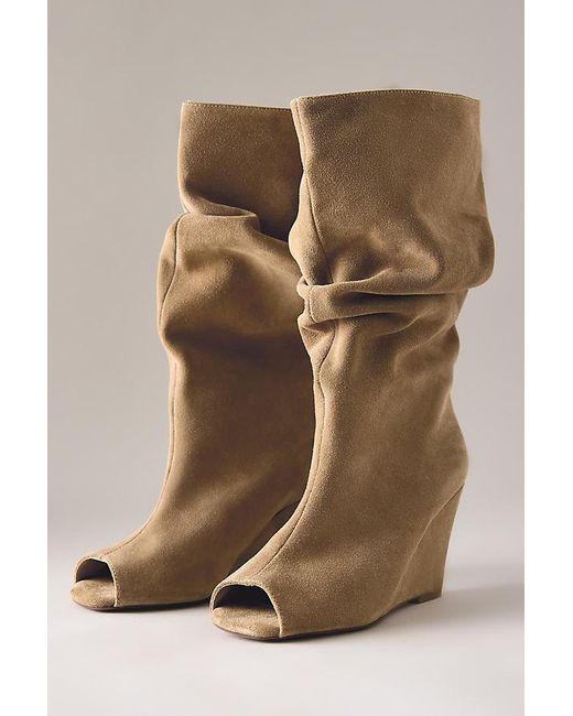 Silent D Green Kiki Peep-Toe Tall Boots