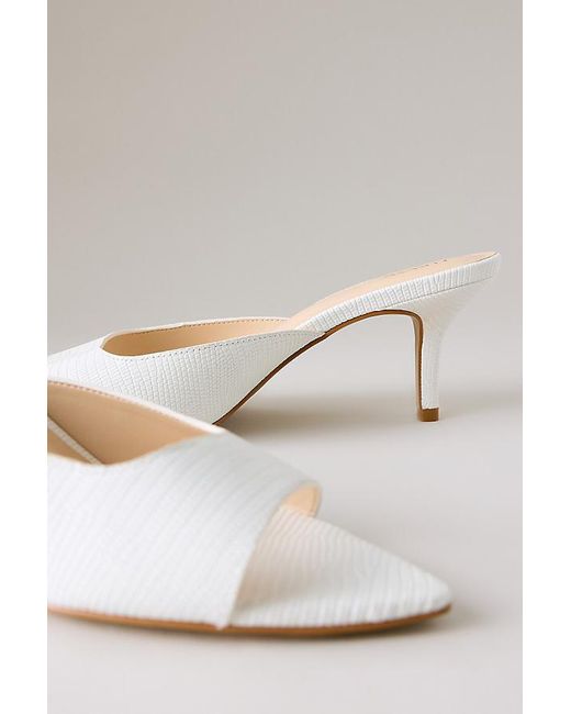 Maeve White Point Toe Mule Heels