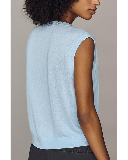 Pilcro White Knit Button-Front Vest