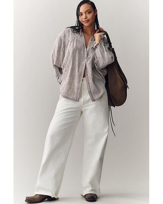 Pilcro Brown Batwing Buttondown Shirt