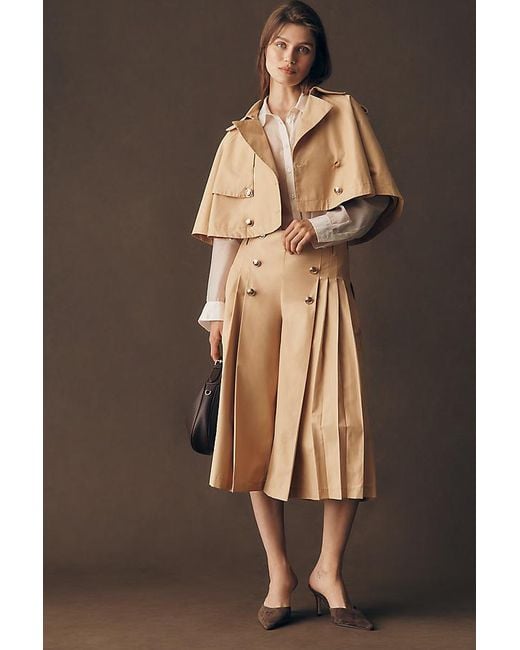 Maeve Brown Cropped Trench Cape