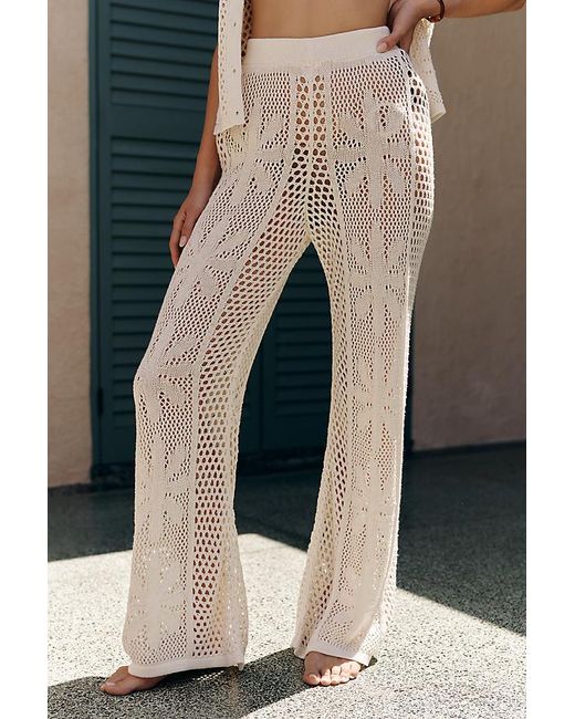 Celandine Black Bloom Crochet High-Rise Trousers