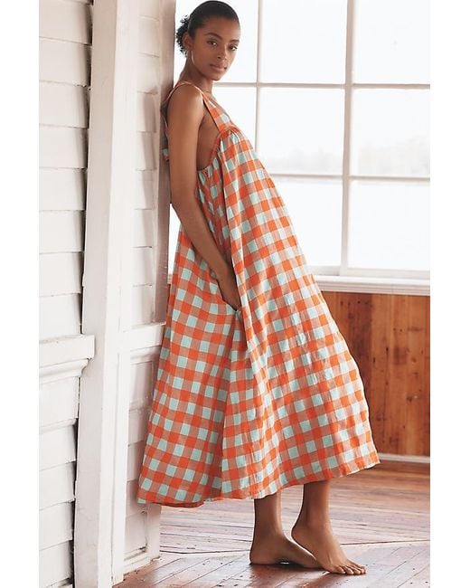 open lace back dress New Anthropologie Orange Striped 