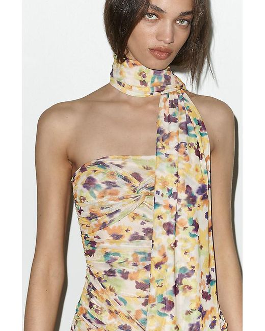 AFRM Natural Ineson Strapless Mini Dress