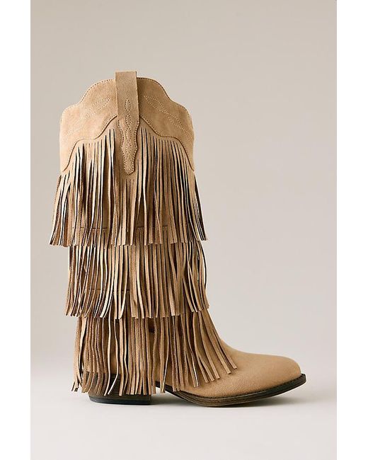 Matisse Natural Saloon Fringe Boots