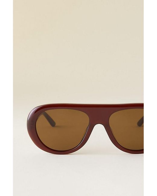 By Anthropologie Brown Bubble Aviator Sunglasses