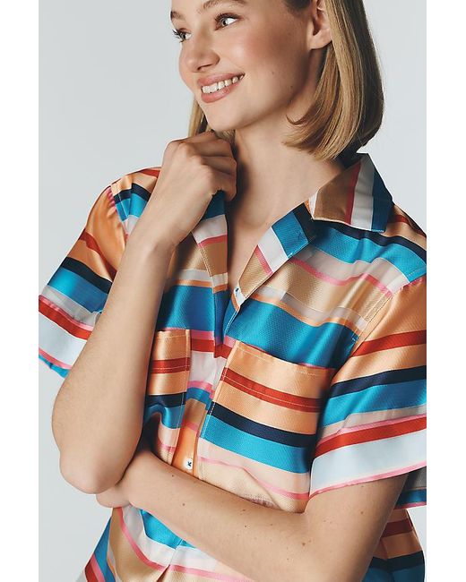 Maeve Multicolor Oversized Stripe Shirt