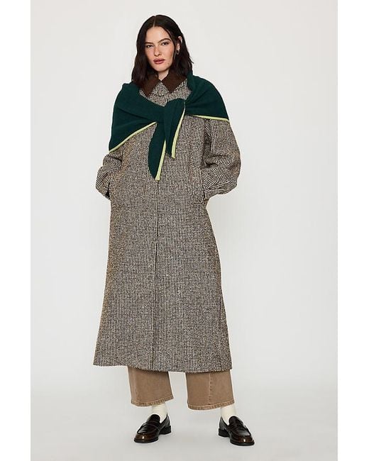 By Anthropologie Green Large Tipped Knit Triangle Scarf