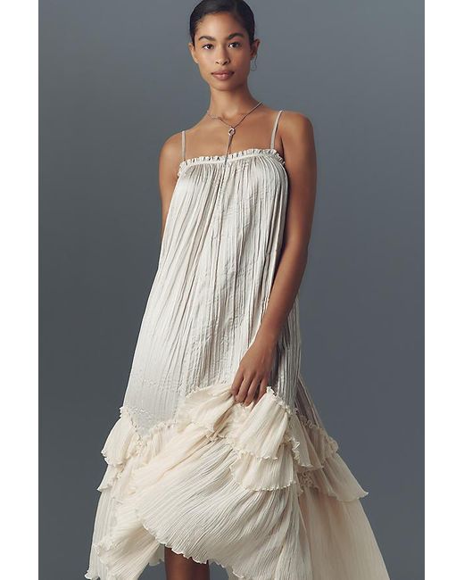 By Anthropologie Sleeveless Square-Neck Layered Pliss Maxi Dress in Grey | Lyst UK By Anthropologie Sleeveless Square-Neck Layered Pliss Maxi Dress in Grey | Lyst UK