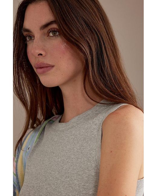 By Anthropologie Gray The Rib Racer Tank Top