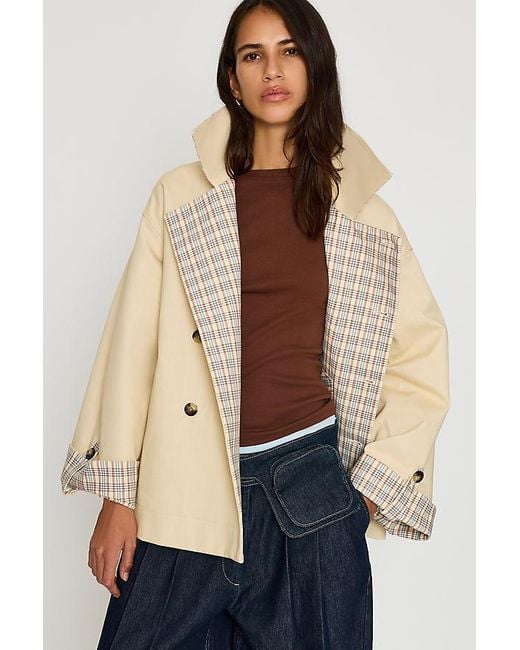Damson Madder Blue Jerry Reversible Crop Trench Coat
