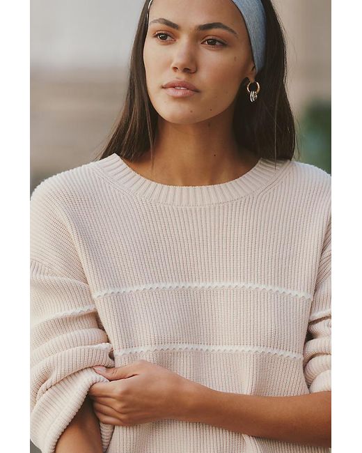 Varley White Meryl Stripe Jumper