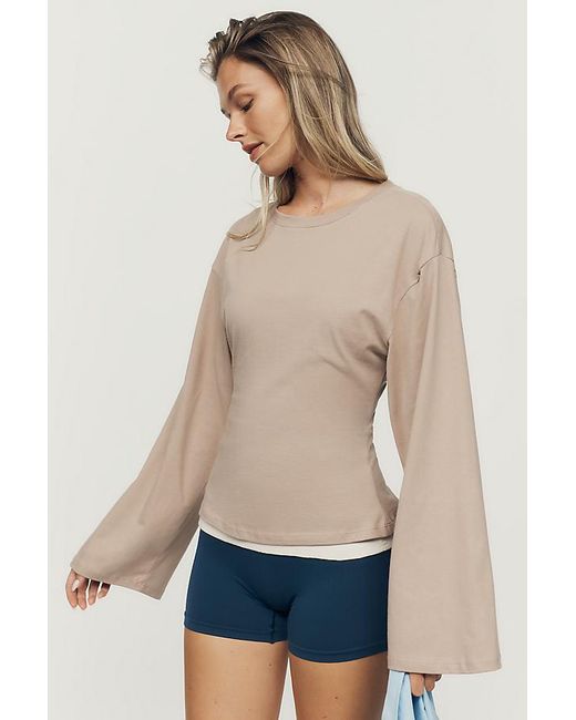 Maeve Natural Waisted Long-Sleeve Top