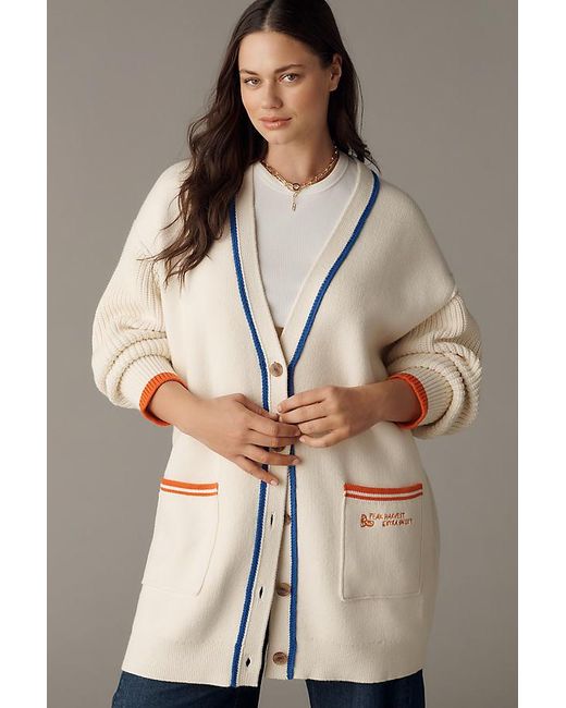 Maeve Green Cotton Blend Veggie Motif Cardigan