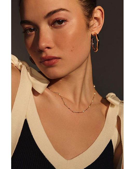 Anthropologie Black Mini Pearl Necklace