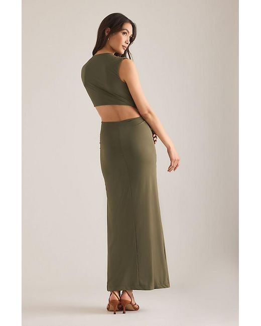 Bardot Natural Felix Hardware Cutout Maxi Dress