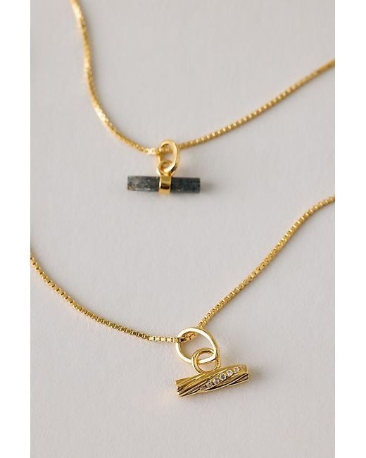 Rachel Jackson Blue Plated Mini Twisted Bar T-Bar Necklace