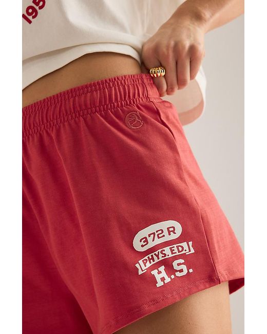 Champion Red Graphic Shorts