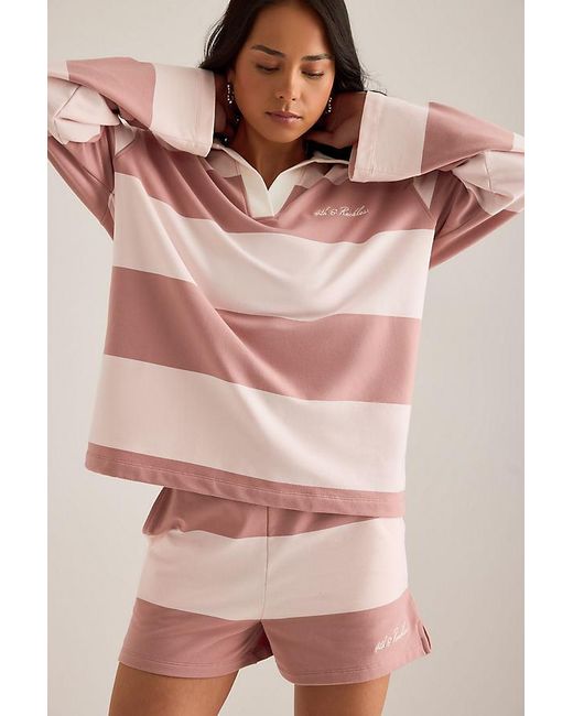4th & Reckless Pink Hailey Rugby Top
