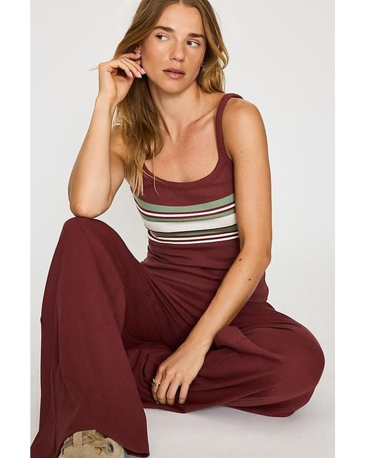 4th & Reckless Red Lani Knit Wide-Leg Trousers