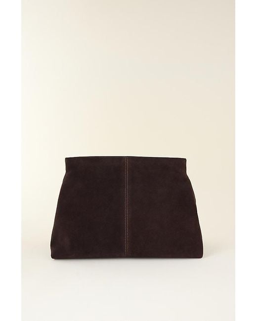 Flattered Natural Clay Suede Clutch Bag