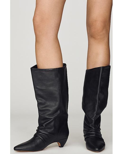 Silent D Black Heev Folded Ruched Boots