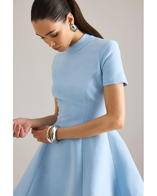 Bardot Blue Zephyra High-Neck Hourglass Mini Dress
