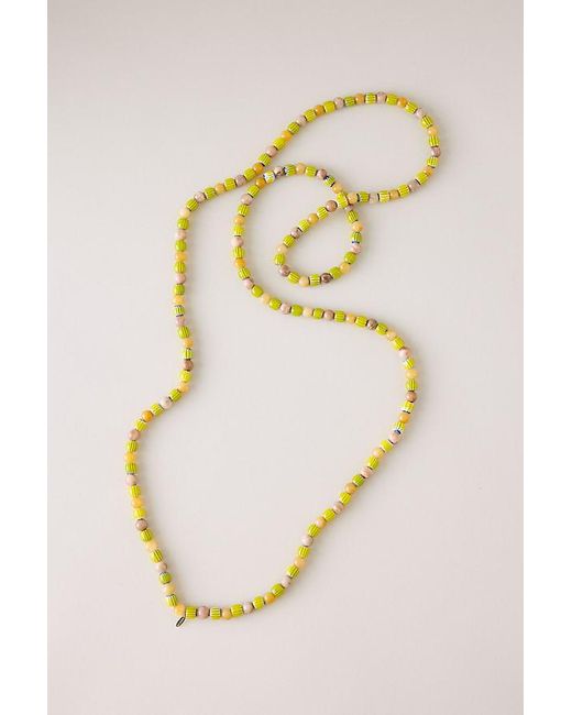 By Anthropologie Metallic Pre-Layered Beaded Necklace