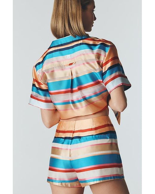 Maeve Blue Stripe Shorts