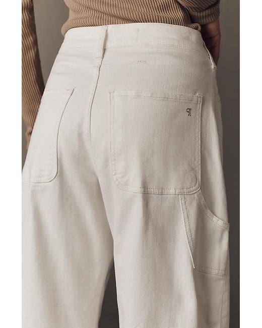 Pilcro White The Kayden High-Rise Cuffed Tapered Jeans By