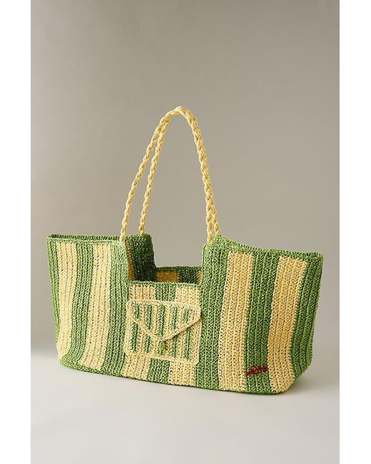 Damson Madder Metallic Orla Oversized Raffia Beach Bag