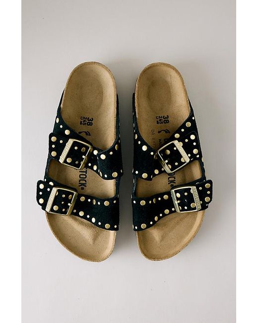 Birkenstock Black Arizona Rivet Suede Sandals