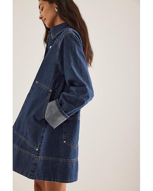 ALIGNE Keri Long-Sleeve Denim Mini Dress in Blue | Lyst UK